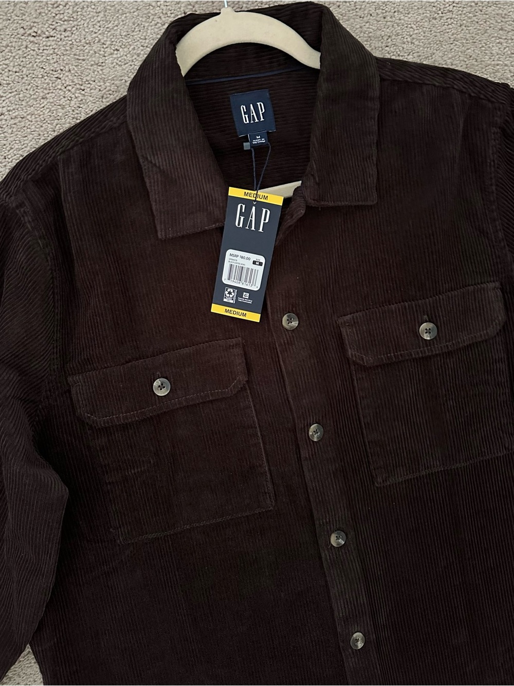 Chocolate Brown Oversized Corduroy Shirt / Men’s Fall Shacket - Picture 3 of 11